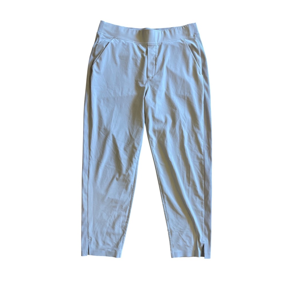 Athleta Brooklyn Ankle Pant 12 Beige High Rise Tapered 198671-18 Athleisure